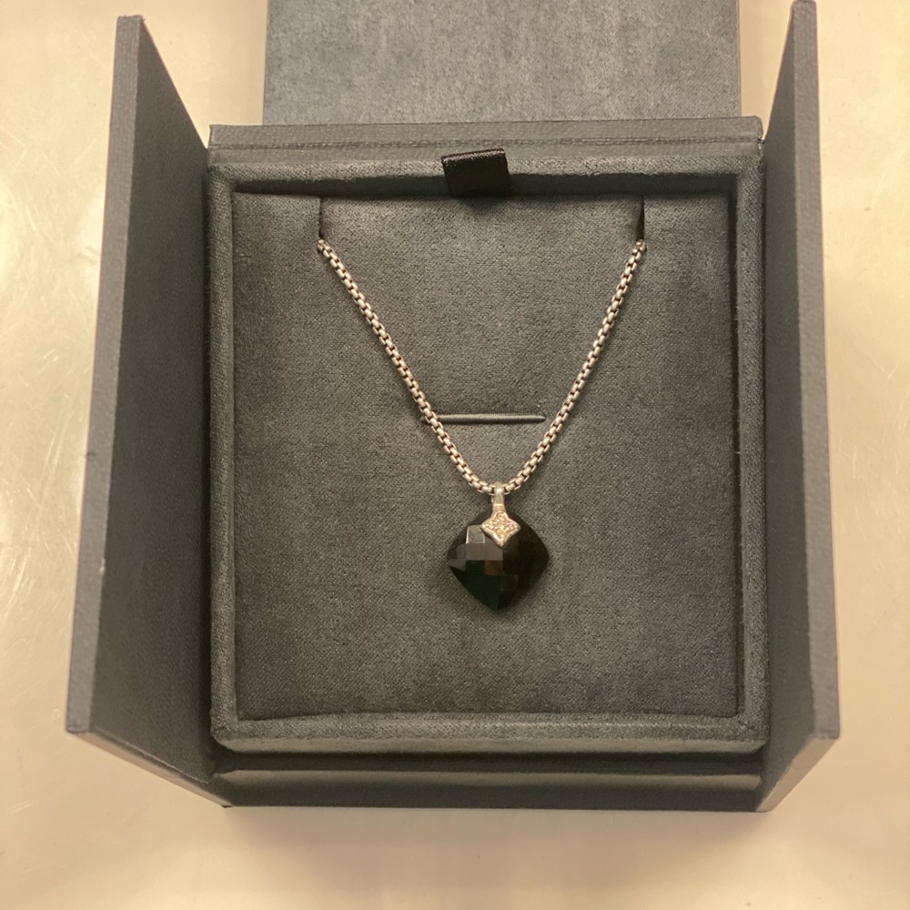 David Yurman Black Onyx & Diamond Necklace - Picture 9 of 9